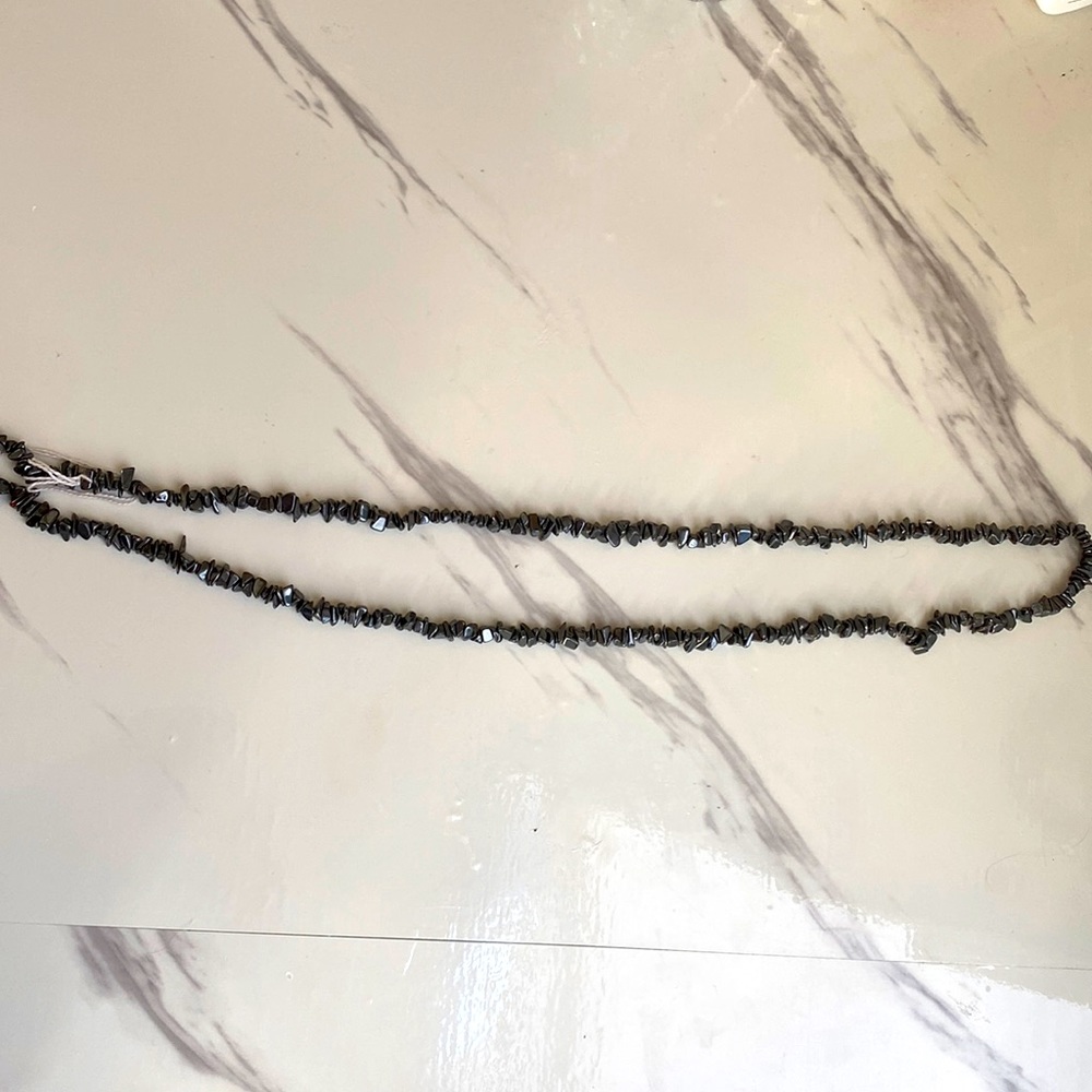 Hematite gem necklace, original price $30, 35 inches